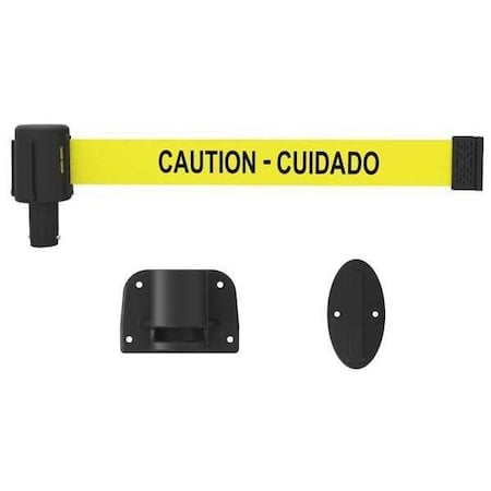 Retractable Belt Barrier, Yellow, 15 ft Length, Caution - Cuidado MPN:PL4107