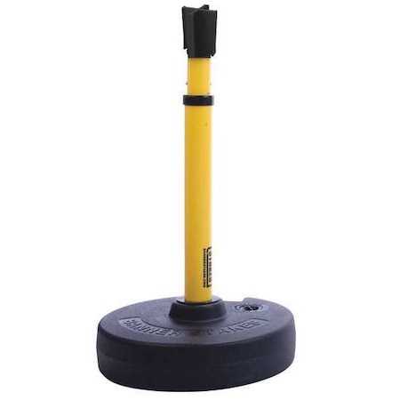 PLUS Barrier System Receiver Post, Yellow, 15 ft. Length, 22 in to 42 in Adjustable Post Height MPN:PL4117