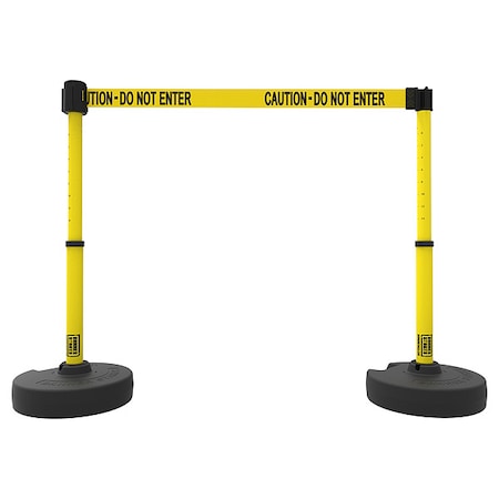 Belt Barrier System, Red, 15 ft Length, 22 in to 42 in Adjustable Post Height, No Legend MPN:PL4299