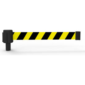 Banner Stakes PLUS Banner Head 15' Black/Yellow Diagonal Stripe Belt PL4040