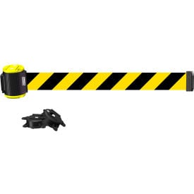 Banner Stakes Magnetic Wall Mount Barrier 15' Yellow/Black Diagonal Stripe Banner MH1507