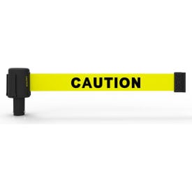 Banner Stakes PLUS Wall Mount Retractable Belt Barrier 15' Yellow 