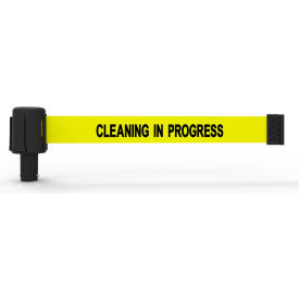 Banner Stakes PLUS Wall Mount Retractable Belt Barrier 15' Yellow 