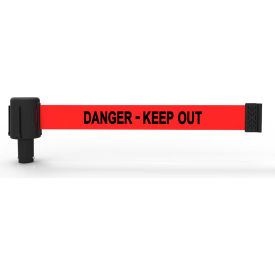 Banner Stakes PLUS Wall Mount Retractable Belt Barrier 15' Red 