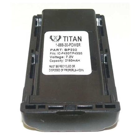 Battery Pack, Lithium-Ion, 7.2V MPN:QIB-232