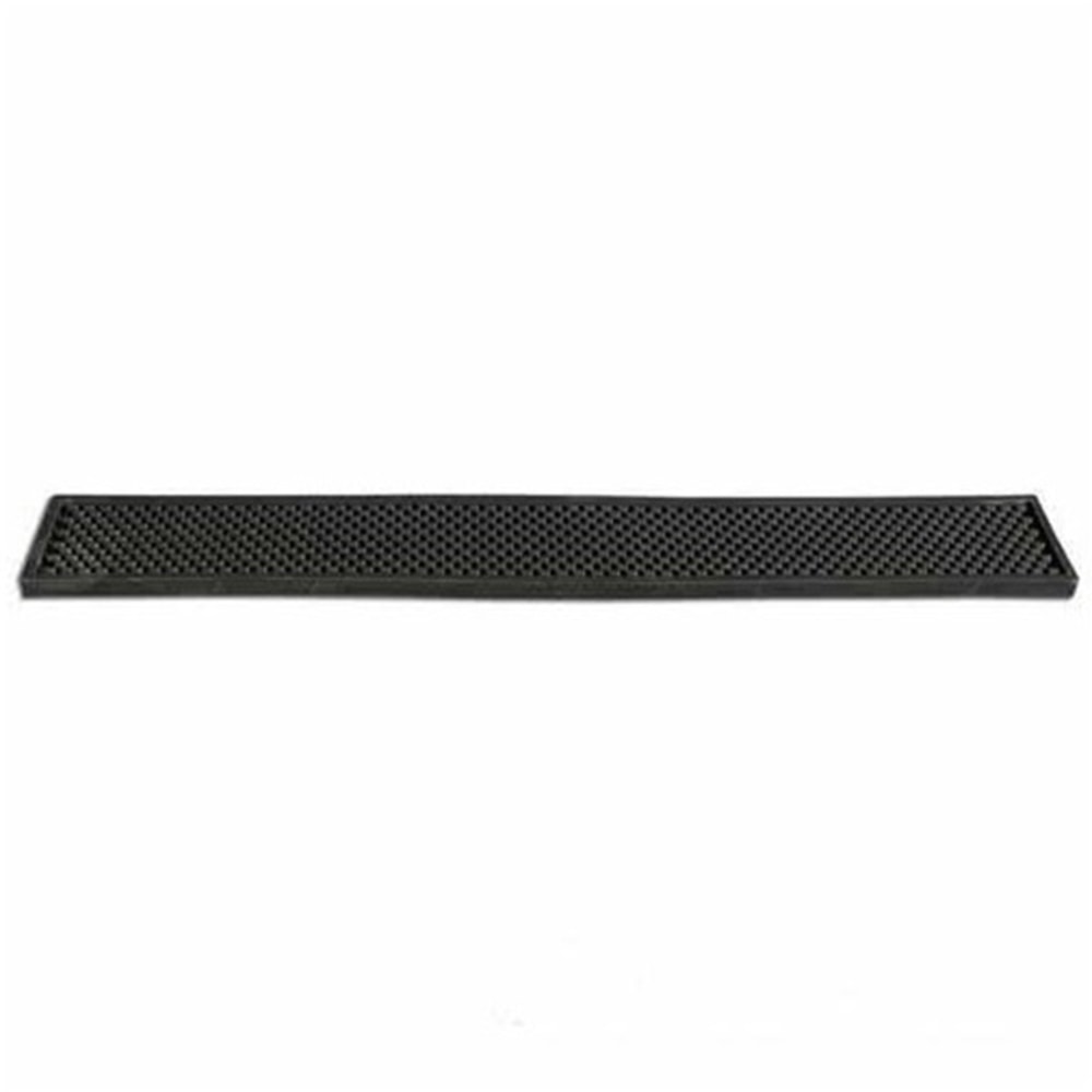 Bar Maid Rubber Bar Rail Mat, 3in x 24in, Black MPN:CR-753BLK