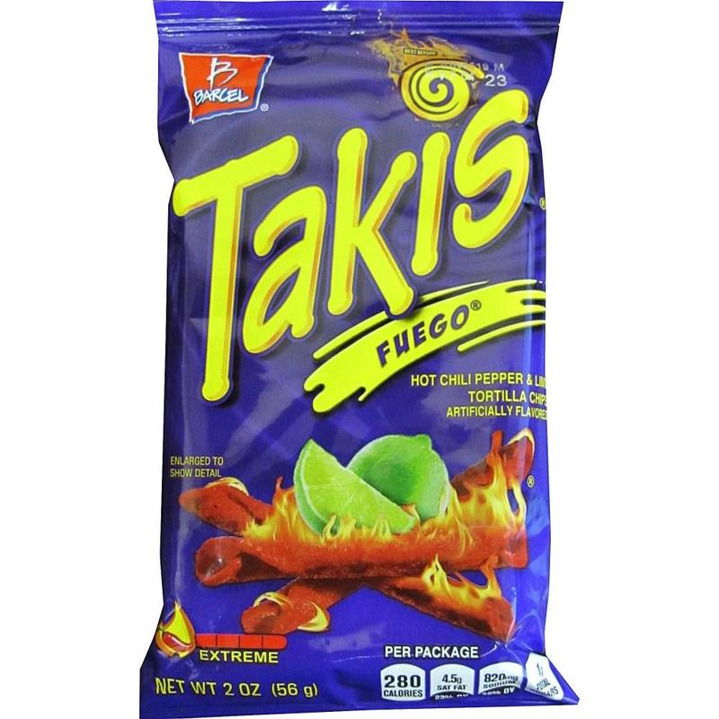 Takis Fuego Rolled Tortilla Chips - Hot Chili Pepper & Lime - 1 - 1.98 oz - 42 / Carton MPN:00276