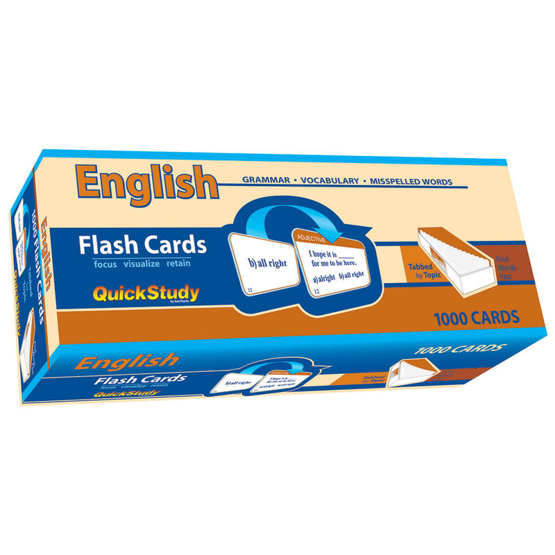 QuickStudy Flash Cards, 4in x 3-1/2in, English Vocabulary, Pack Of 1, 000 Cards MPN:240402