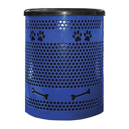 Paws Commercial Trash Receptacle MPN:TBARK-PR-32-GREEN