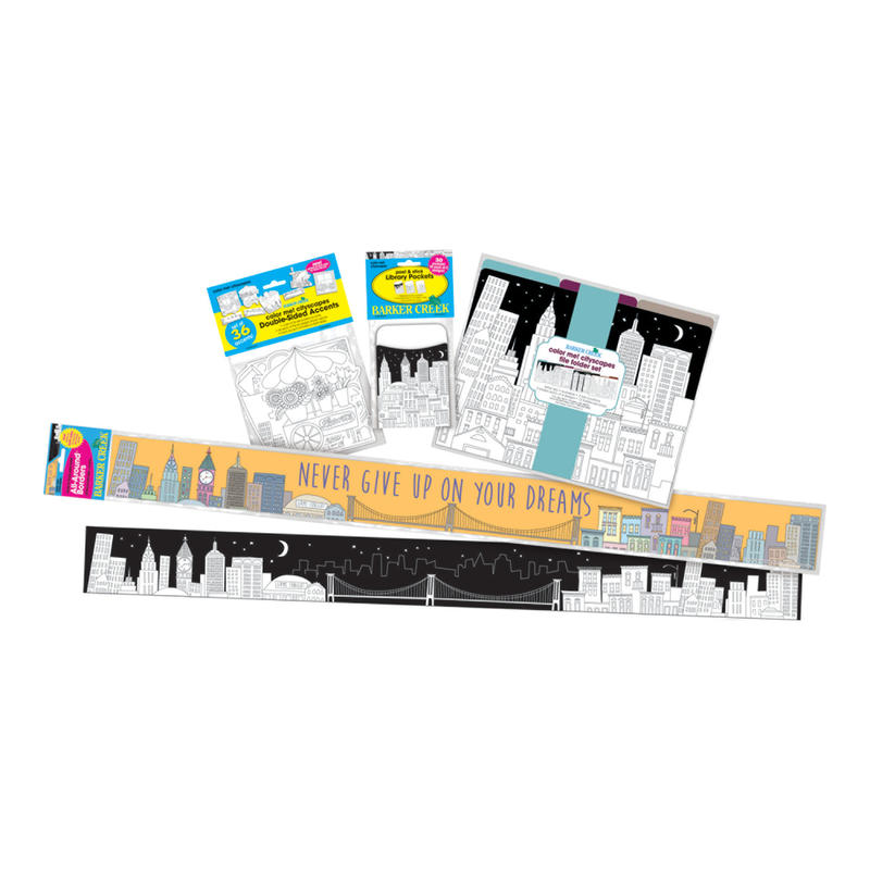 Barker Creek Classroom Decor Set, Color Me! Cityscape MPN:BC-3510