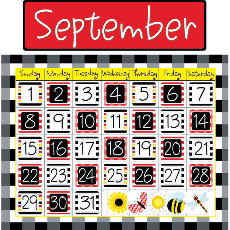 Barker Creek Calendar Set, Buffalo Plaid, Happy, Grades Pre-K - 9 MPN:BC-532