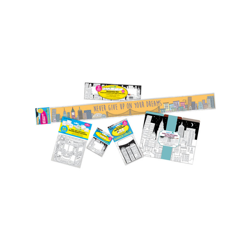Barker Creek Classroom Decor Set, Color Me! Cityscapes, Pre-K To College MPN:BC3728