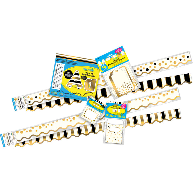 Barker Creek Classroom Decor Set, 24K Gold Foil, Pre-K To College MPN:BC3731