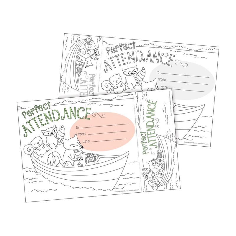 Barker Creek Color Me! Awards And Bookmarks Set, Attendance MPN:BC428