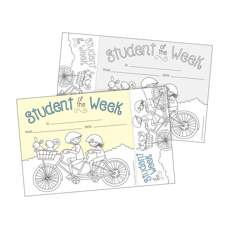 Barker Creek Color Me! Awards And Bookmarks Set, Student Of The Week MPN:BC430