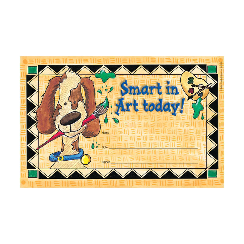 Barker Creek Blank Award Certificates, Smart In Art, 8 1/2in x 5 1/2in, Pack Of 30 MPN:LL408