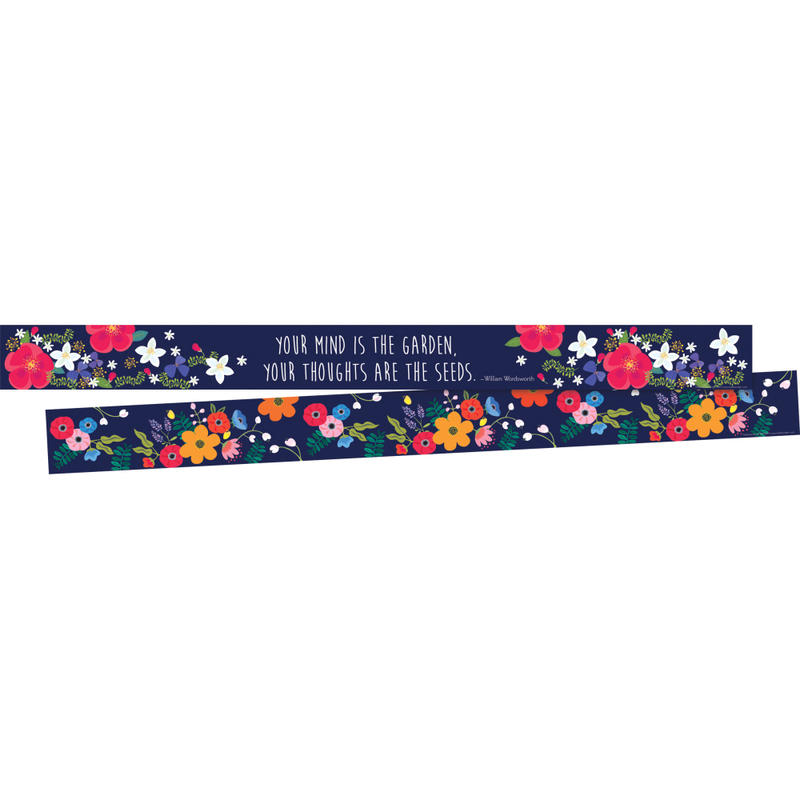 Barker Creek Double-Sided Borders, 3in x 35in, Petals, 12 Strips Per Pack, Set Of 2 Packs MPN:4017