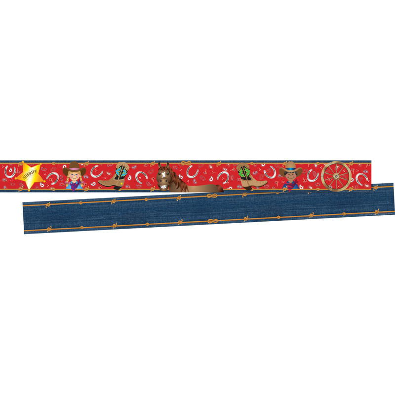 Barker Creek Double-Sided Border, 3in x 35in, Western, Pack Of 24 Strips MPN:4019