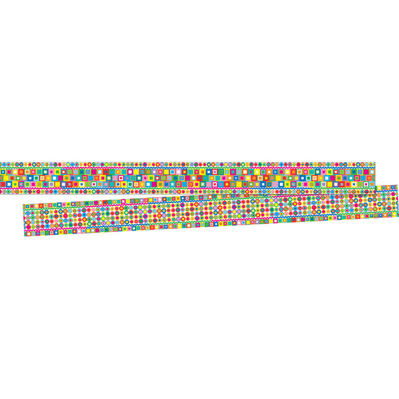 Barker Creek Double-Sided Borders, 3in x 35in, Retro, 12 Strips Per Pack, Set Of 2 Packs MPN:4020