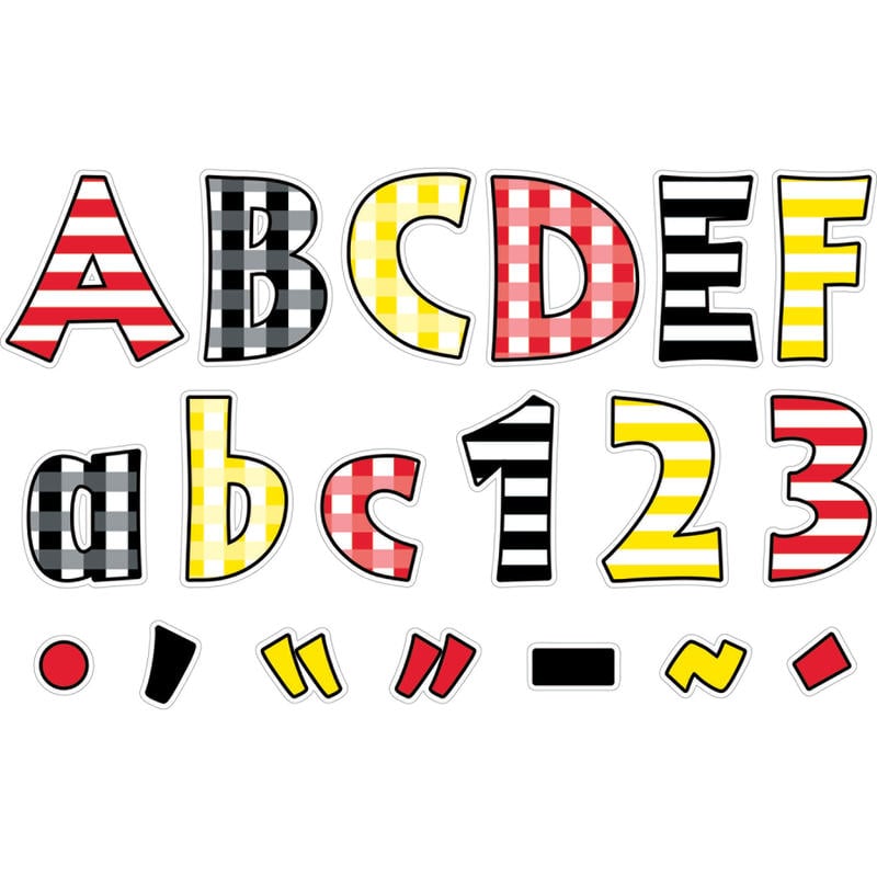 Barker Creek Letter Pop-Outs, 4in, Buffalo Plaid, Set Of 255 MPN:BC1732