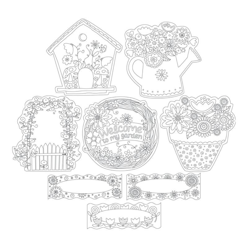 Barker Creek Double-Sided Accents, Color Me! In My Garden, Set Of 48 Accents MPN:BC2212