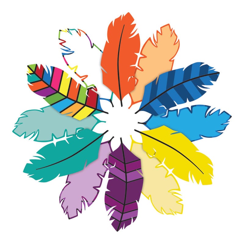 Barker Creek Accents, Double-Sided, Bohemian Feathers, Pack Of 36 MPN:BC2215