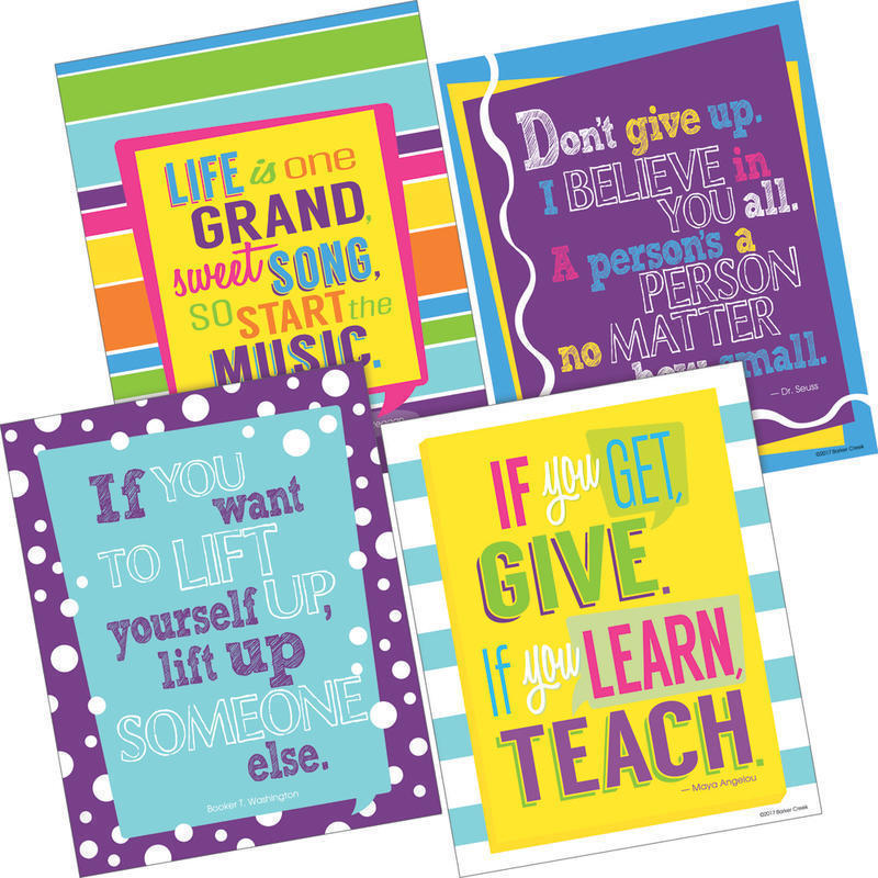 Barker Creek Art Print Set, 8in x 10in, I Believe In You Happy Collection, Pre-K To College, Pack Of 4 MPN:BC3102