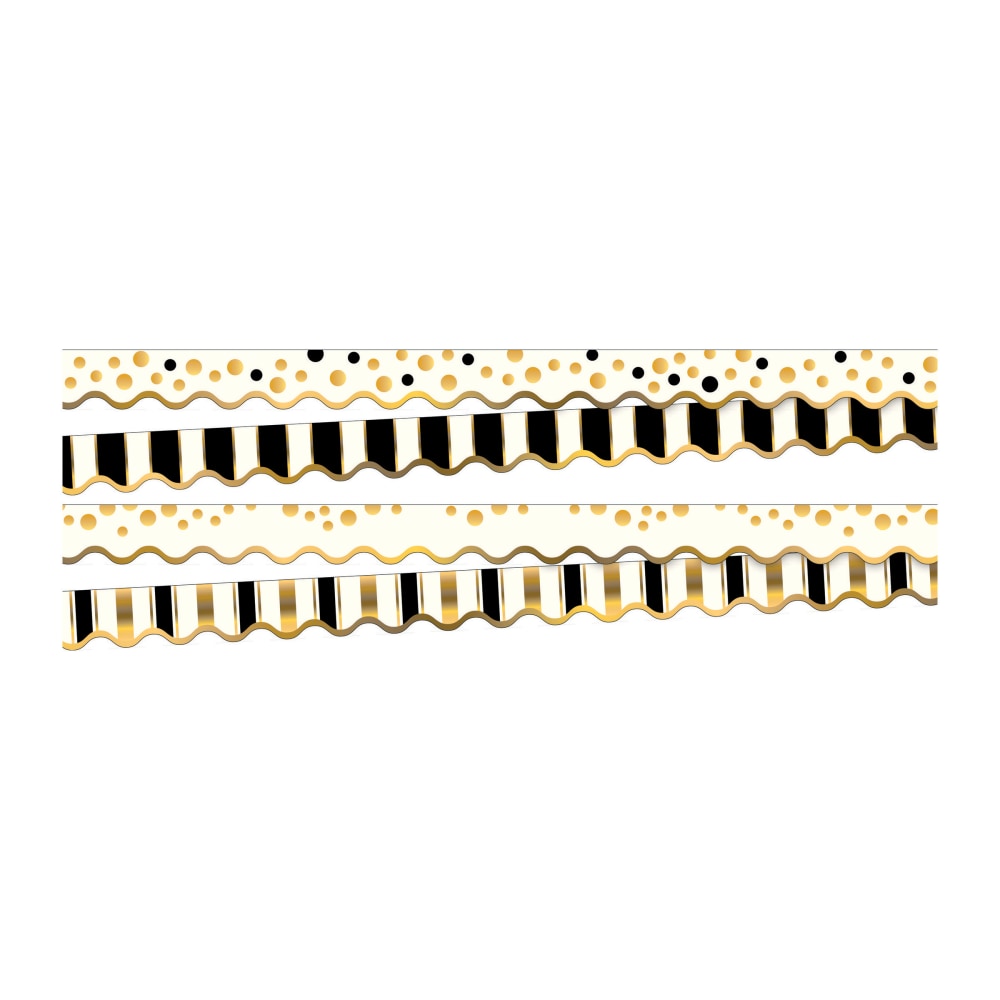 Barker Creek Design Borders, 2 1/4in x 36in, Gold, 13 Borders Per Pack, Set Of 2 Packs MPN:BC3553