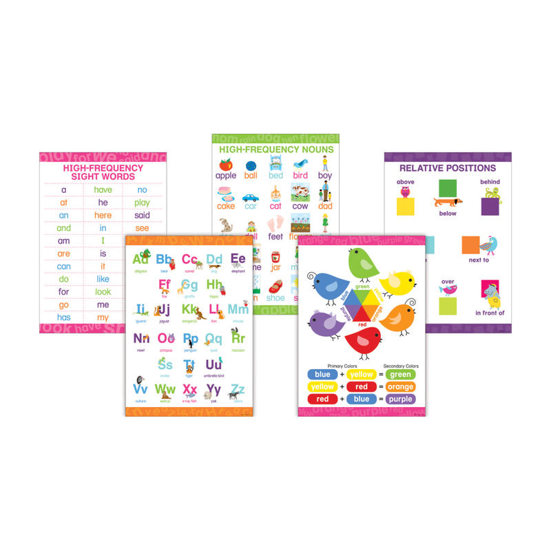 Barker Creek Language Arts Posters, 13 3/8in x 19in, Multicolor, Pre-K To 2nd Grade, Pack Of 5 Posters MPN:BC3576