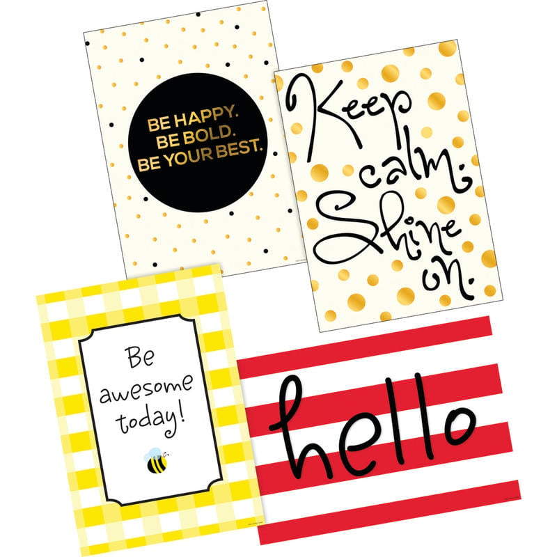 Barker Creek Poster Pack, 19in x 13 1/4in, Hello You are Awesome, Set Of 4 MPN:BC3604