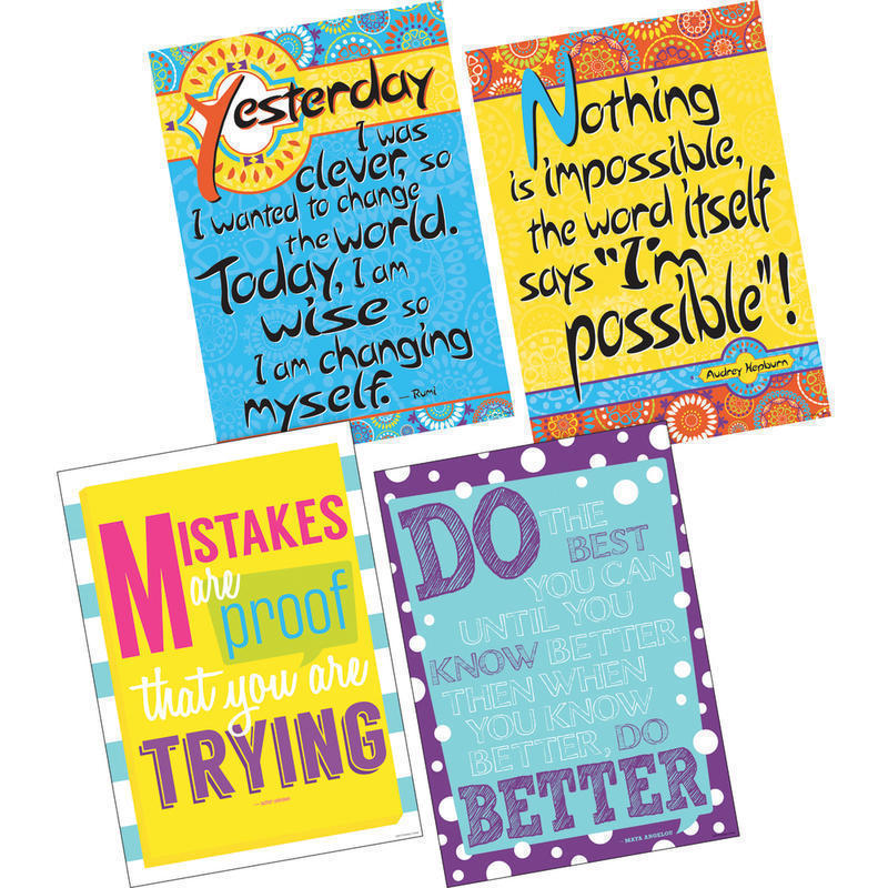 Barker Creek Poster Pack, 19in x 13 1/4in, Im Possible, Set Of 4 MPN:BC3605