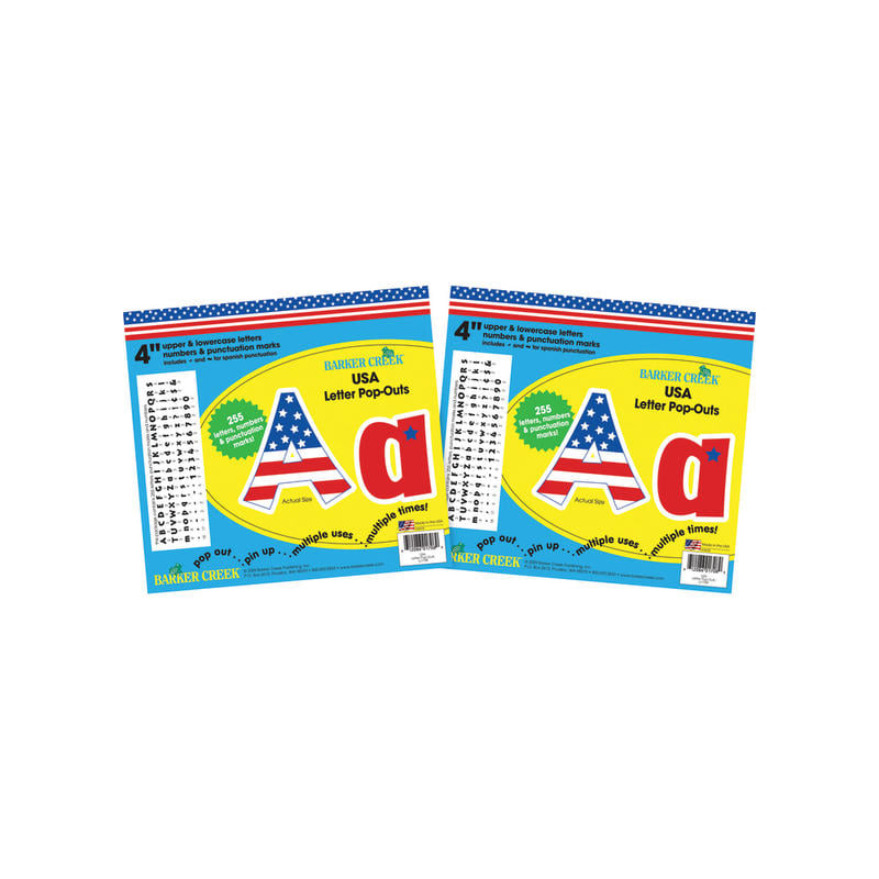 Barker Creek Letter Pop-Outs, 4in, USA, Pack Of 510 MPN:BC3632