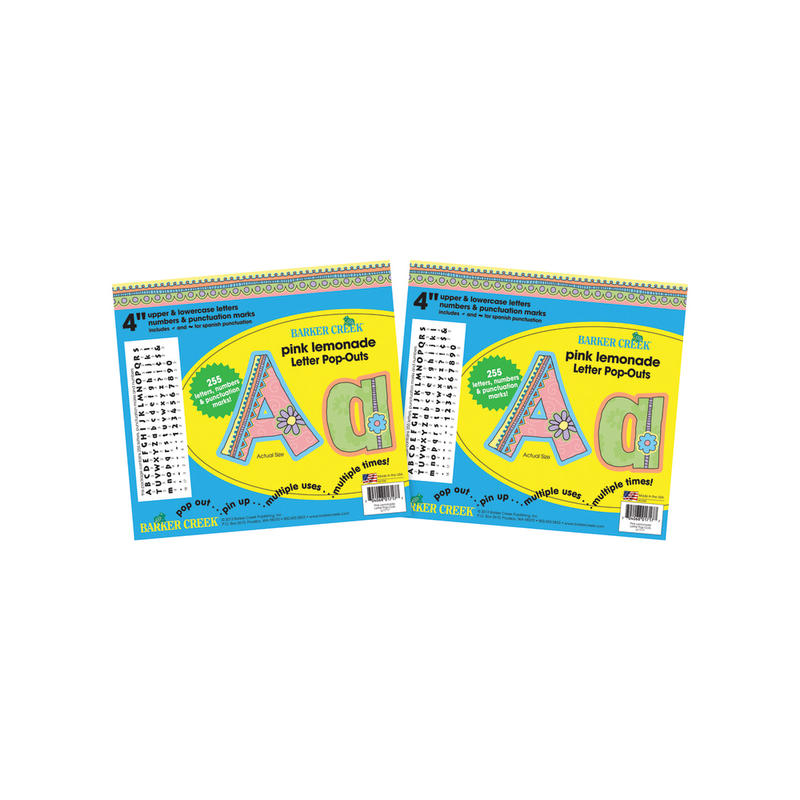 Barker Creek Letter Pop-Outs, 4in, Pink Lemonade, Pack Of 510 MPN:BC3640