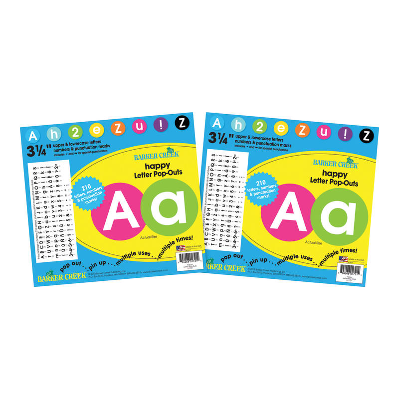 Barker Creek Letter Pop-Outs, 3 1/4in, Happy, Pack Of 420 MPN:BC3644
