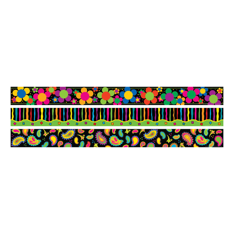 Barker Creek Straight-Trim Border Sets, 3in x 35in, Neon, Pre-K To College, Pack Of 36 MPN:BC3665