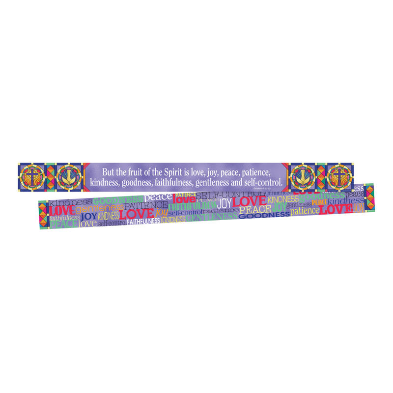 Barker Creek Double-Sided Border Strips, 3in x 35in, Fruit Of The Spirit, Set Of 24 MPN:BC3677