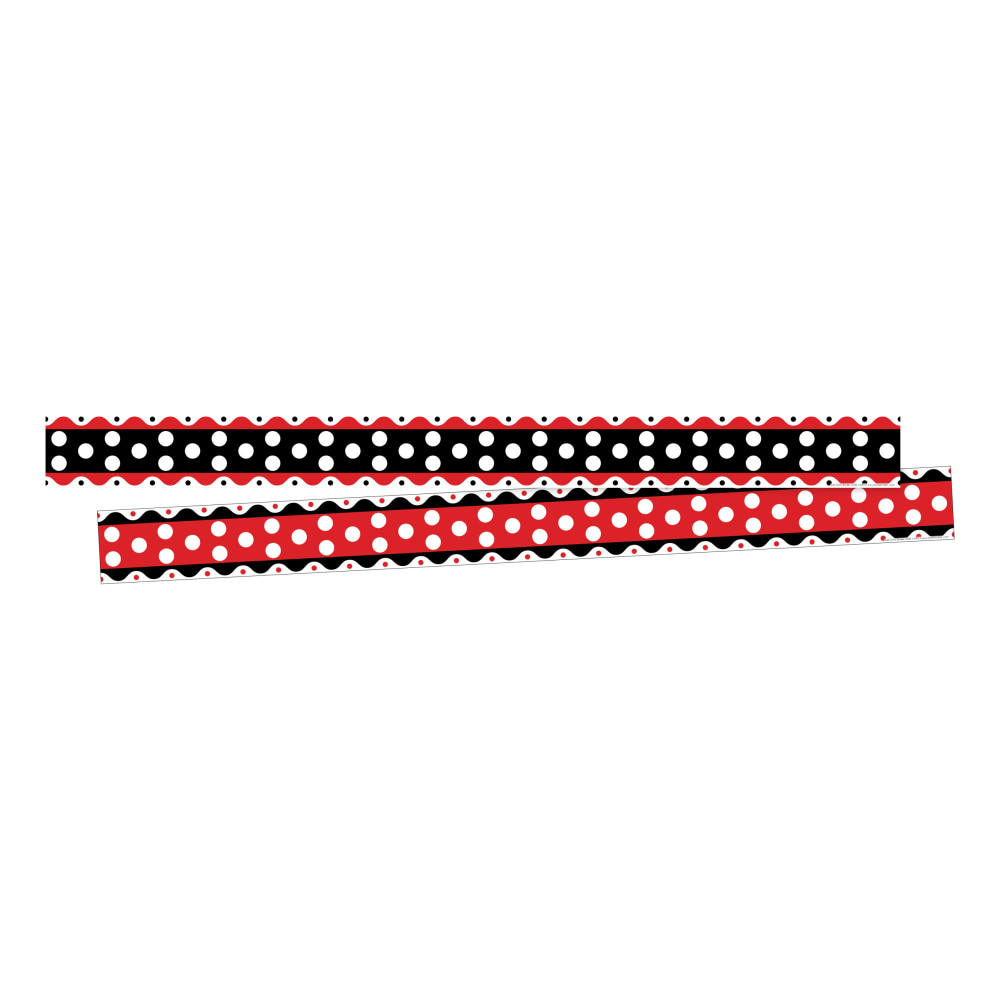 Barker Creek Double-Sided Border Strips, 3in x 35in, Just Dotty, Set Of 24 MPN:BC3687