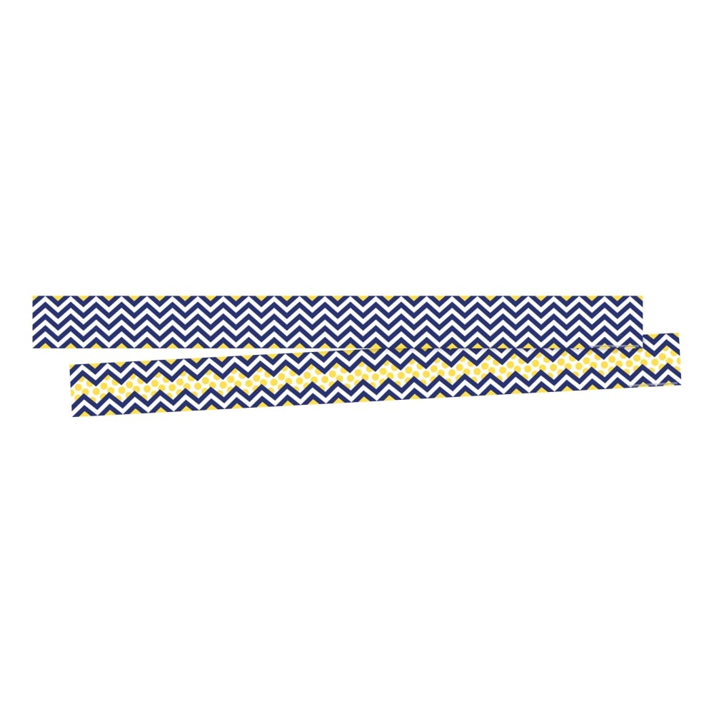 Barker Creek Double-Sided Border Strips, 3in x 35in, Chevron Navy, Set Of 24 MPN:BC3694