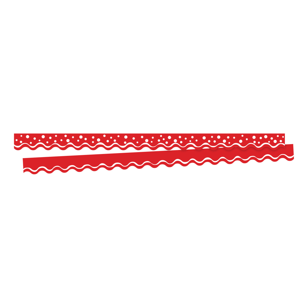 Barker Creek Scalloped-Edge Border Strips, 2 1/4in x 36in, Happy Cherry, Pre-K To College, Pack Of 26 MPN:BC3696