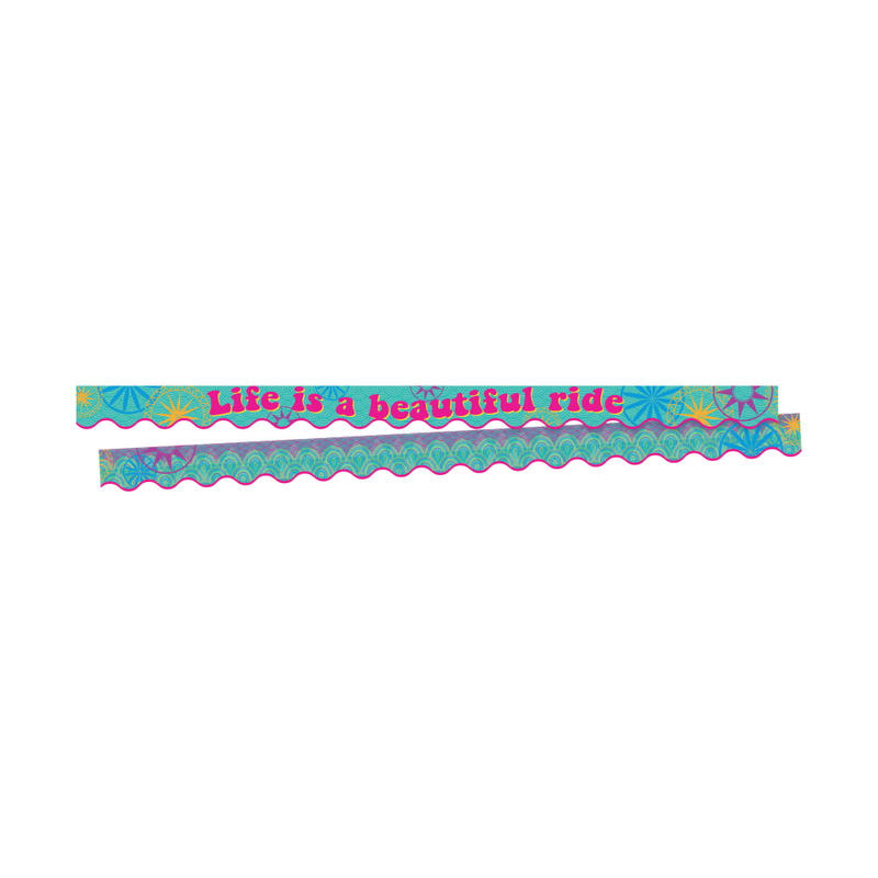 Barker Creek Scalloped-Edge Border Strips, 2 1/4in x 36in, Life Is Beautiful, Pre-K To College, Pack Of 26 MPN:BC3700