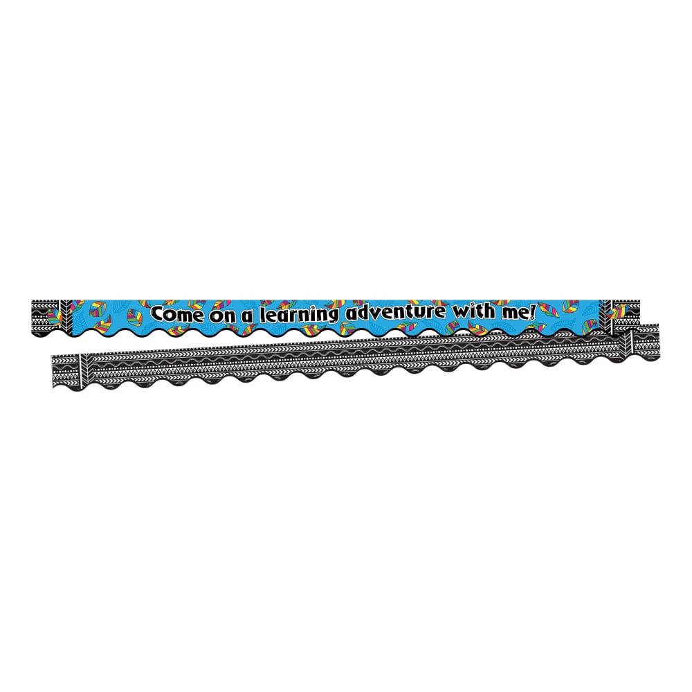 Barker Creek Scalloped-Edge Border Strips, 2 1/4in x 36in, A Learning Adventure, Pre-K To College, 78ft Of Trim MPN:BC3701