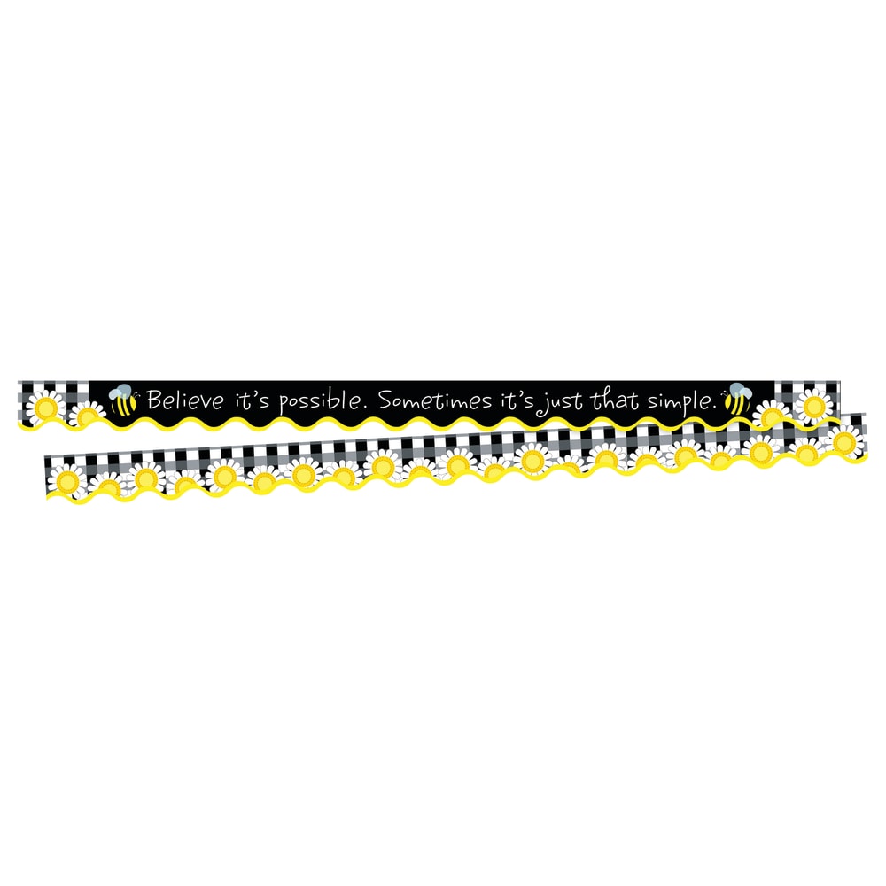 Barker Creek Scalloped-Edge Border Strips, 2 1/4in x 36in, Believe Its Possible, Pre-K To College, Pack Of 26 MPN:BC3702