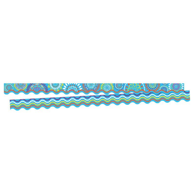 Barker Creek Scalloped-Edge Border Strips, 2 1/4in x 36in, Moroccan Turquoise, Pre-K To College, Pack Of 26 MPN:BC3703