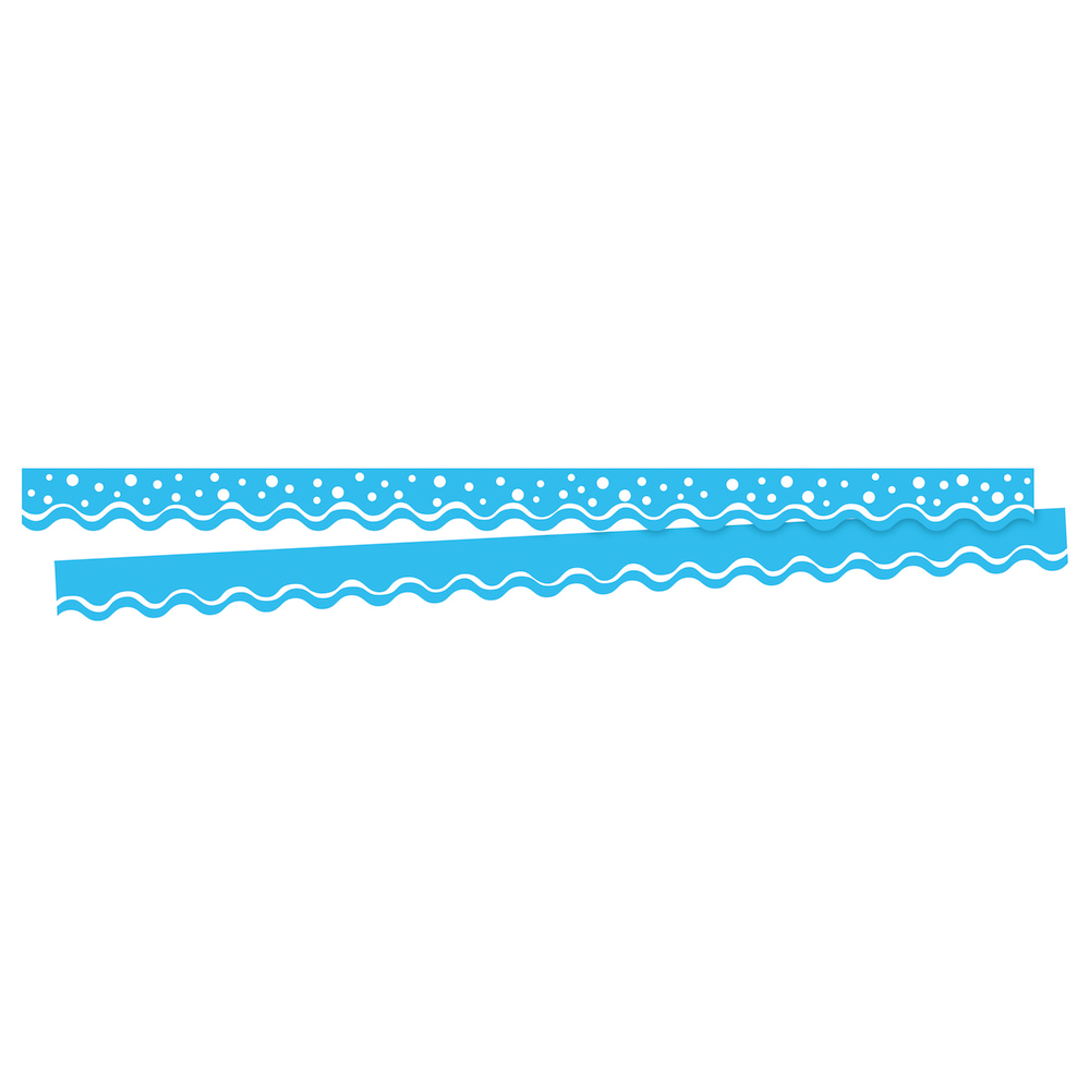Barker Creek Scalloped-Edge Border Strips, 2 1/4in x 36in, Happy Pool Blue, Pre-K To College, Pack Of 26 MPN:BC3704