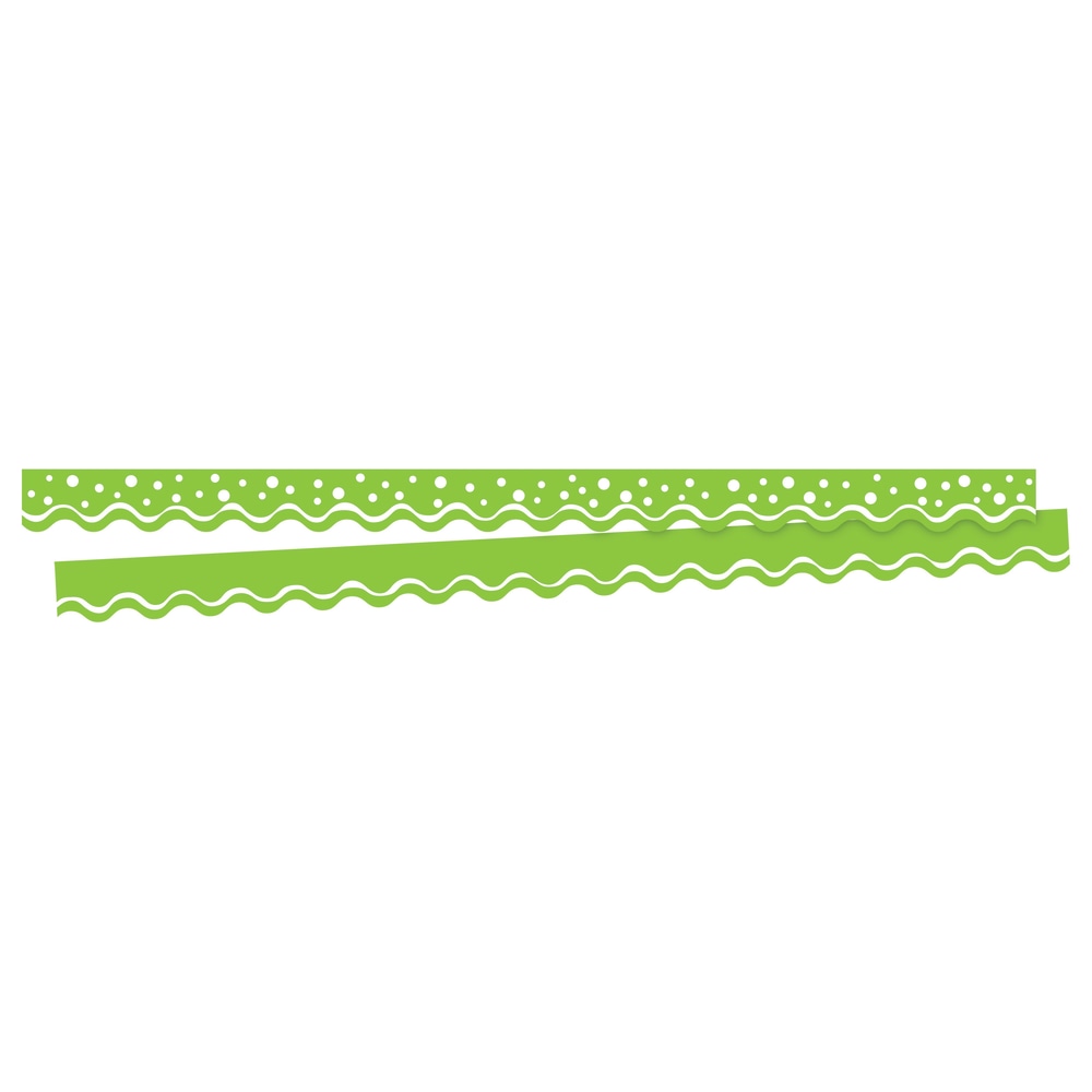 Barker Creek Scalloped-Edge Border Strips, 2 1/4in x 36in, Happy Lime, Pre-K To College, Pack Of 26 MPN:BC3707