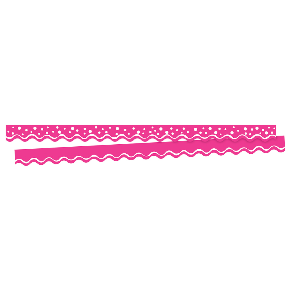 Barker Creek Scalloped-Edge Border Strips, 2 1/4in x 36in, Happy Hot Pink, Pre-K To College, Pack Of 26 MPN:BC3708