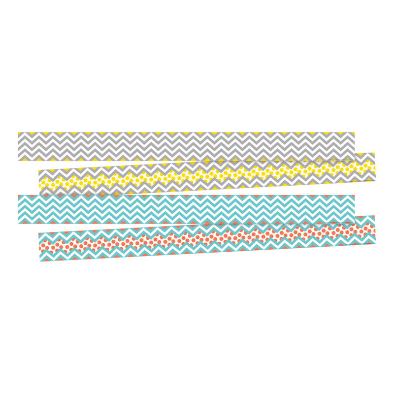 Barker Creek Double-Sided Border Strips, 3in x 35in, Chevron Beautiful, Set Of 24 MPN:BC3739