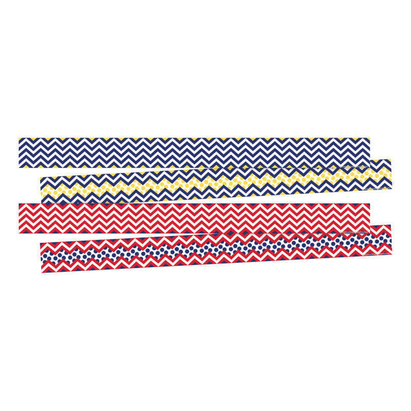 Barker Creek Double-Sided Border Strips, 3in x 35in, Chevron Nautical, Set Of 24 MPN:BC3740