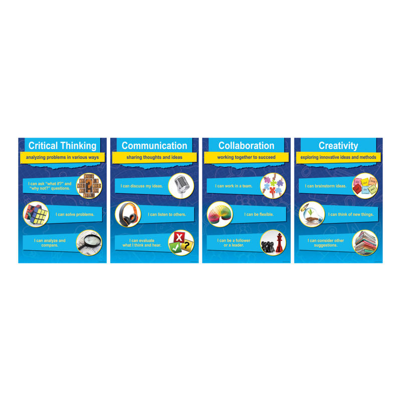 Barker Creek 4-C Skills Posters, 13-3/8in x 19in, Multicolor, Set Of 4 Posters MPN:BC3890