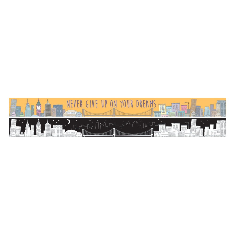 Barker Creek Double-Sided Straight-Edge Border Strips, 3in x 35in, Color Me! Cityscape, Pack Of 12 MPN:BC905